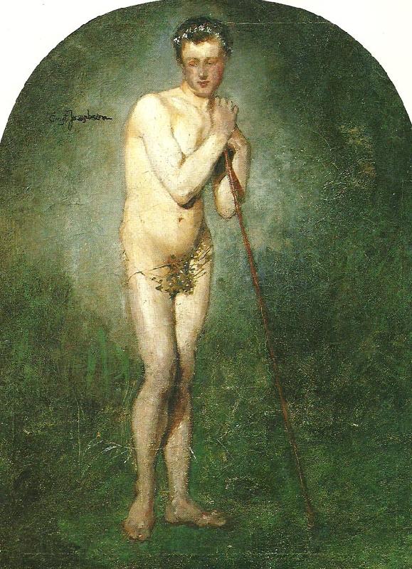 Ernst Josephson Staende naken yngling Norge oil painting art